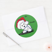KiniArt Santa Westie Dog Gifts Ronde Sticker (Envelop)