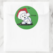 KiniArt Santa Westie Dog Gifts Ronde Sticker (Tas)