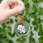KiniArt Santa Westie Dog Sleutelhanger (Hand)