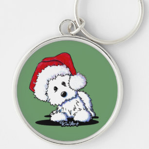 KiniArt Santa Westie Dog Sleutelhanger