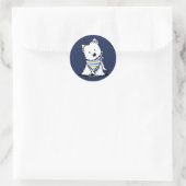 KiniArt Scarf Westie Ronde Sticker (Tas)