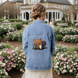 KiniArt Schattige Beaver Denim Jacket