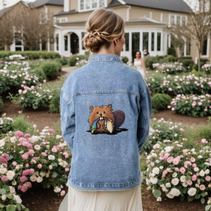 KiniArt Schattige Beaver Denim Jacket