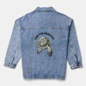 KiniArt Schattige Lamantijn Denim Jas Jacket (Achterkant)