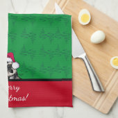 KiniArt Schnauzer Christmas Theedoek (Quarter Fold)