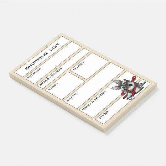 KiniArt Schnauzer-hond boodschappenlijst Post-it® Notes (Schuin)
