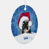 KiniArt Schnauzer Kerstmetaal Ornament (Voorkant Rechts)