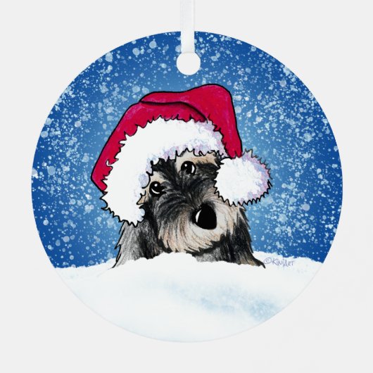 KiniArt Schnauzer Kerstmetaal Ornament (Achterkant)