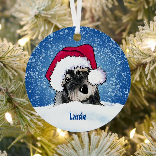 KiniArt Schnauzer Kerstmetaal Ornament (Insitu)
