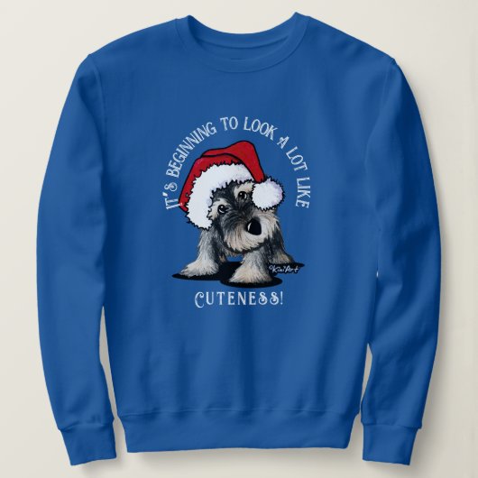KiniArt Schnauzer-kerstshirt Trui (Design voorkant)