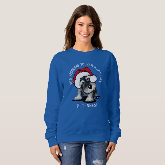 KiniArt Schnauzer-kerstshirt Trui (Voorkant volledig)