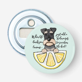 KiniArt Schnauzer Levenslemmetjes Flesopener Button Flesopener