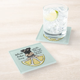 KiniArt Schnauzer Life Lemons Glass Onderzetter