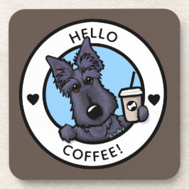 KiniArt Scottie Coffee Liefhebber Harde plastic on Bier Onderzetter