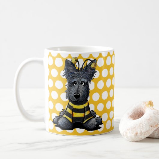 KiniArt Scottie Dog Bee Koffiemok (Met donut)