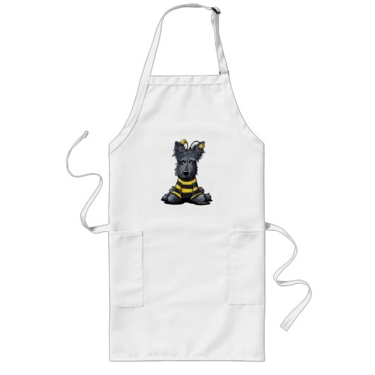 KiniArt Scottie Dog Bee Lang Schort (Voorkant)