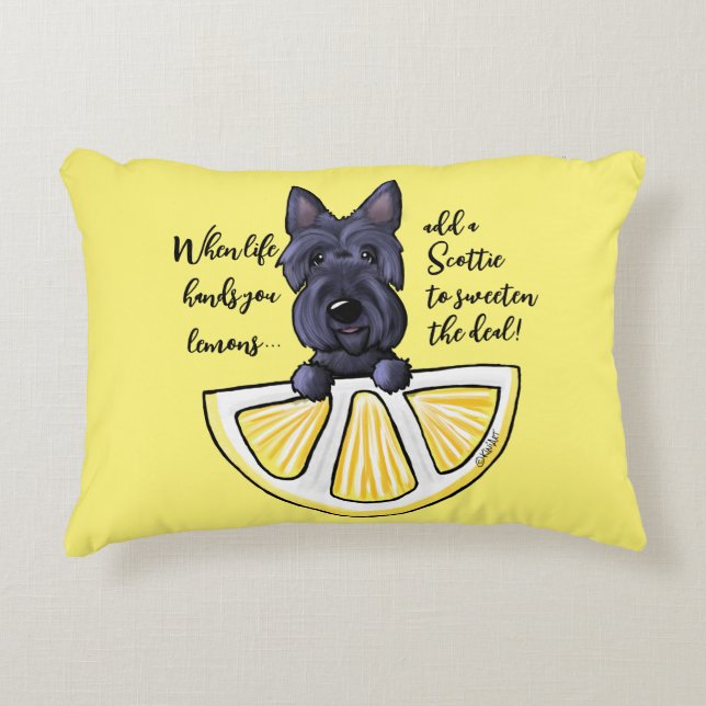 KiniArt Scottie Life Lemons Accent Pillow Kussen (Voorkant)