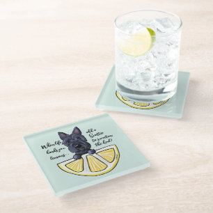 KiniArt Scottie Life Lemons Glazen Onderzetter
