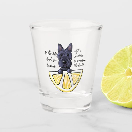 KiniArt Scottie Life Lemons Shot Glas (Voorkant)