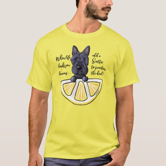 KiniArt Scottie Life Lemons T-Shirt (Voorkant)