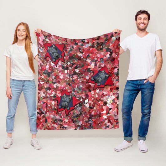 KiniArt Scottie Red Abstract Fleece Deken (In situ)