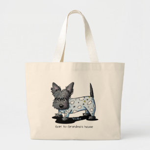 KiniArt Scottie Terrier PJs Grote Tote Bag