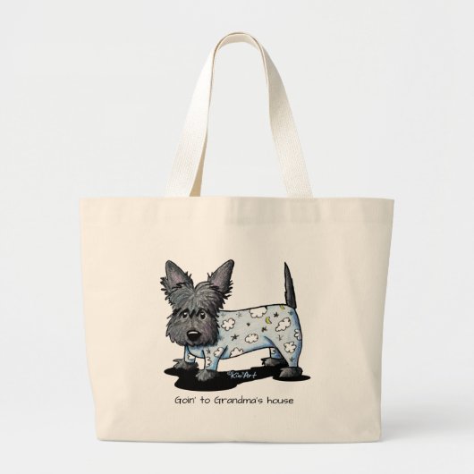 KiniArt Scottie Terrier PJs Grote Tote Bag (Voorkant)