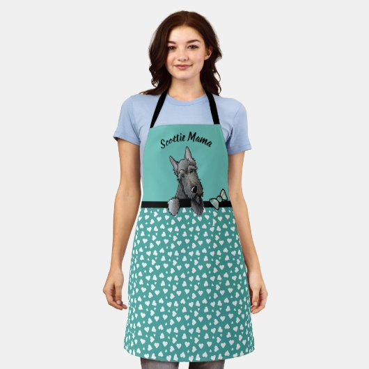 KiniArt Scottish Terrier All-Over Print Apron Schort (Gedragen)
