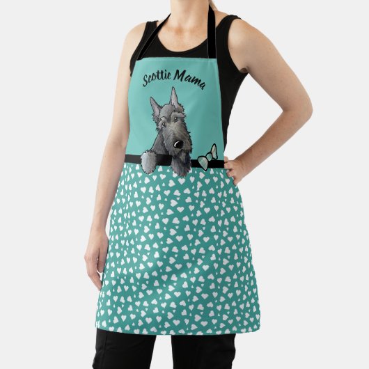 KiniArt Scottish Terrier All-Over Print Apron Schort (Insitu)