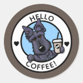 KiniArt Scottish Terrier Coffee Stickers (Voorkant)