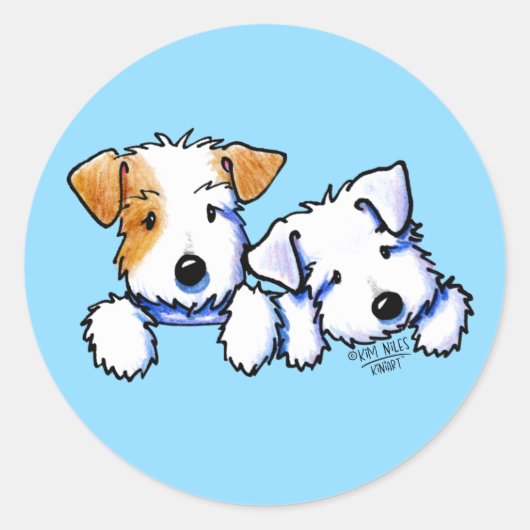 KiniArt Sealyham Terriers Ronde Sticker (Voorkant)