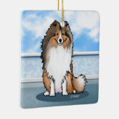 KiniArt Sheltie Square Wall Clock Keramisch Ornament (Rechts)