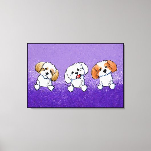 KiniArt Shih Tzu Trio Canvas Afdruk (Voorkant)