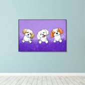 KiniArt Shih Tzu Trio Canvas Afdruk (Insitu (Houten vloer))