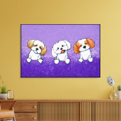 KiniArt Shih Tzu Trio Canvas Afdruk (Insitu (Woonkamer))