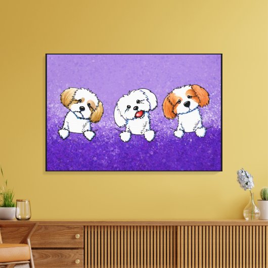KiniArt Shih Tzu Trio Canvas Afdruk (Insitu (Woonkamer))