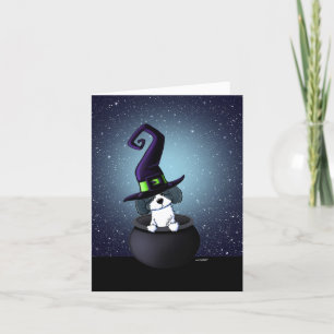 KiniArt Shih Tzu Witch Halloween Kaart