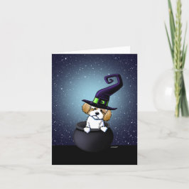 KiniArt Shih Tzu Witch Halloween Kaart