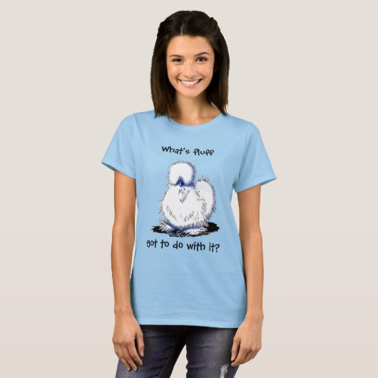 KiniArt Silkie Chicken Humor T-Shirt (Voorkant volledig)