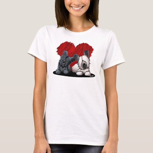 KiniArt Skye Terrier Duo T-shirt (Voorkant)