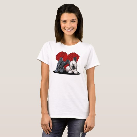 KiniArt Skye Terrier Duo T-shirt (Voorkant volledig)