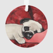 KiniArt Slaperige Pug Ornament (achterkant)