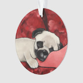 KiniArt Slaperige Pug Ornament (voorkant)
