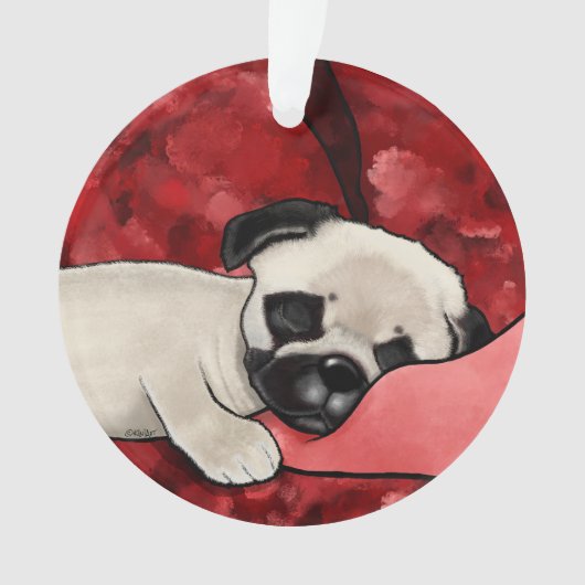 KiniArt Slaperige Pug Ornament (voorkant)