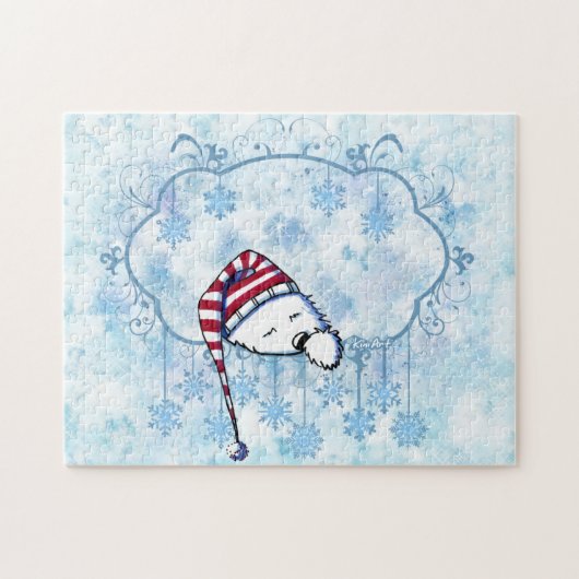 KiniArt Sleepy Westie Winterland Legpuzzel (Horizontaal)