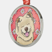 KiniArt Smiling Chow Metal Ornament (Links)