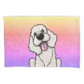 KiniArt Smiling Doodle Dog Kussensloop (Voorkant)
