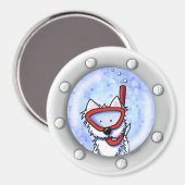 KiniArt Snorkel Westie Porthole Magneet (Voorkant / Achterkant)