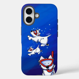 KiniArt Snorkel Westies iPhone 16 Hoesje