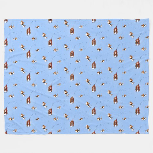 KiniArt Snorkeling Basset Hounds Sherpa Blanket Fleece Deken (Voorkant (Horizontaal))